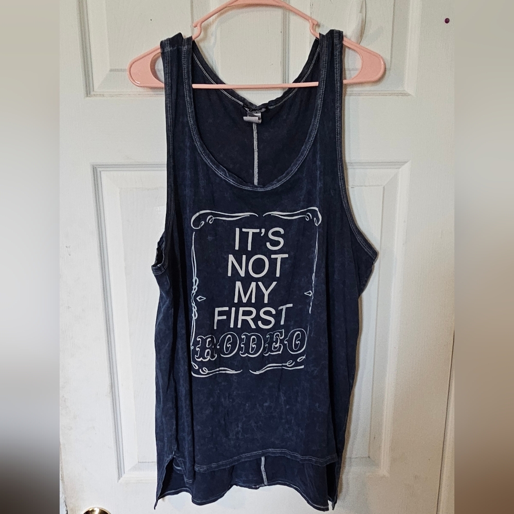 Deb Navy Blue Cotton Blend Top